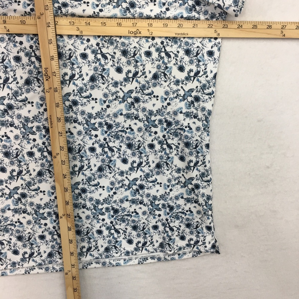 G/FORE Men's‎ Short Sleeve Button Down Shirt Floral Print Blue White Size L - Picture 6 of 6